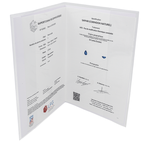 Collier Collier Or blanc Saphir, Diamant 58 Facettes 3290287CN