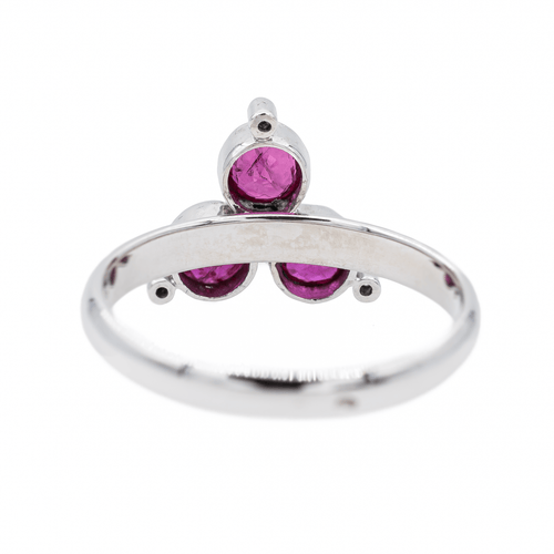 Bague 59 Bague en or blanc 18 carats avec diamant et rubis 58 Facettes 3290288CN