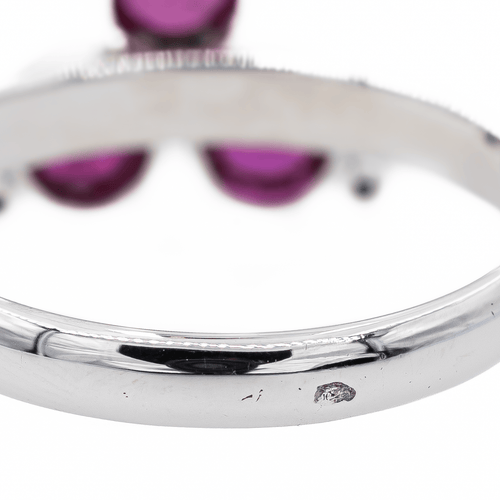 Bague 59 Bague en or blanc 18 carats avec diamant et rubis 58 Facettes 3290288CN