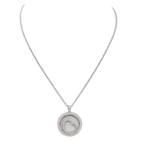 Collier Chopard Collier Pendentif Happy Diamonds Or blanc Diamant 58 Facettes 3292155CN
