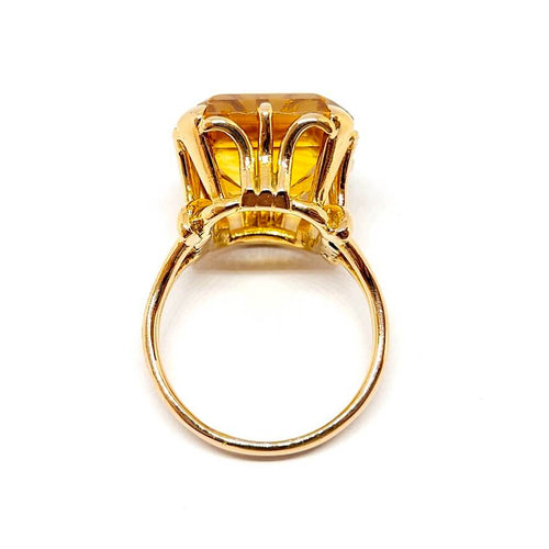 Bague 55 Bague cocktail citrine or jaune 58 Facettes