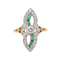 Bague 53 Bague Or jaune, Or blanc Diamant, Emeraude 58 Facettes 3308125CN