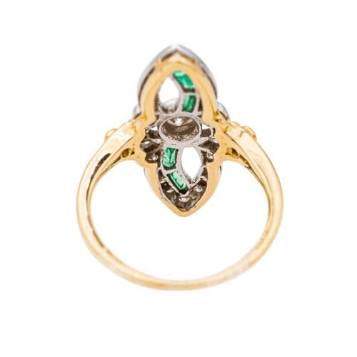 Bague 53 Bague Or jaune, Or blanc Diamant, Emeraude 58 Facettes 3308125CN