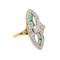 Bague 53 Bague Or jaune, Or blanc Diamant, Emeraude 58 Facettes 3308125CN