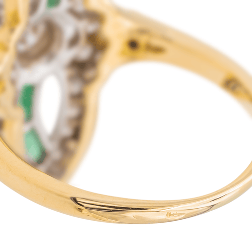 Bague 53 Bague Or jaune, Or blanc Diamant, Emeraude 58 Facettes 3308125CN