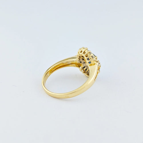 Bague 51 Bague en or jaune 18 carats avec saphir et diamants 58 Facettes 33096