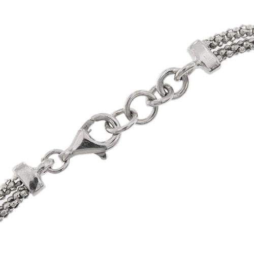 Bracelet Adoro - Bracelet double maille pop-corn en or blanc 18 kt 58 Facettes 33127