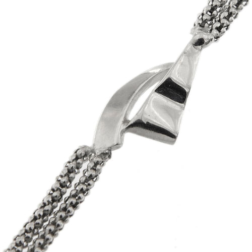 Bracelet Adoro - Bracelet double maille pop-corn en or blanc 18 kt 58 Facettes 33127