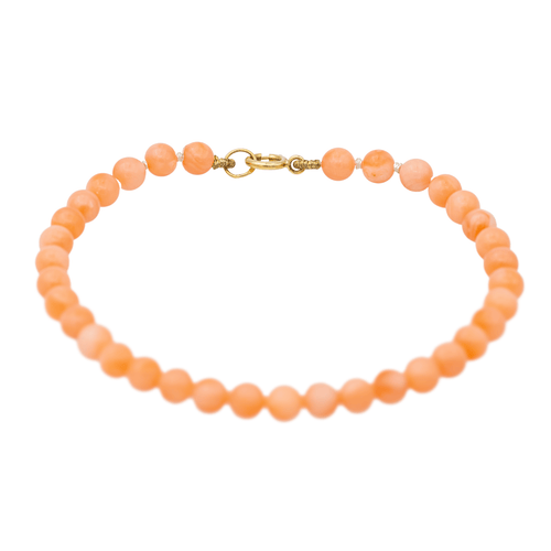 Bracelet Bracelet en or jaune 18 carats et corail peau d’ange 58 Facettes 3318394RV