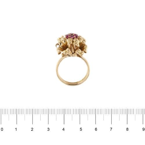 Bague 57 Bague bouquet en or rose 18 kt et rubis 58 Facettes 33247