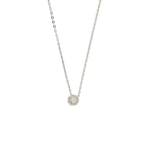 Collier Salvini Corolla - Collier en or blanc 18 kt avec pendentif fleur et diamants 58 Facettes 33258