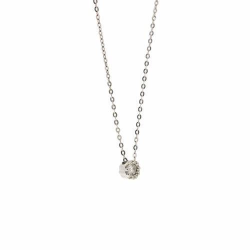 Collier Salvini Corolla - Collier en or blanc 18 kt avec pendentif fleur et diamants 58 Facettes 33258