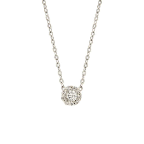 Collier Salvini Corolla - Collier en or blanc 18 kt avec pendentif fleur et diamants 58 Facettes 33258