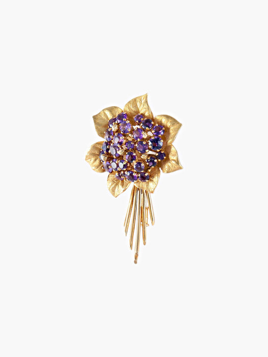 Broche Broche Bouquet de Fleurs, Améthystes, Or Jaune 58 Facettes DV0032-31