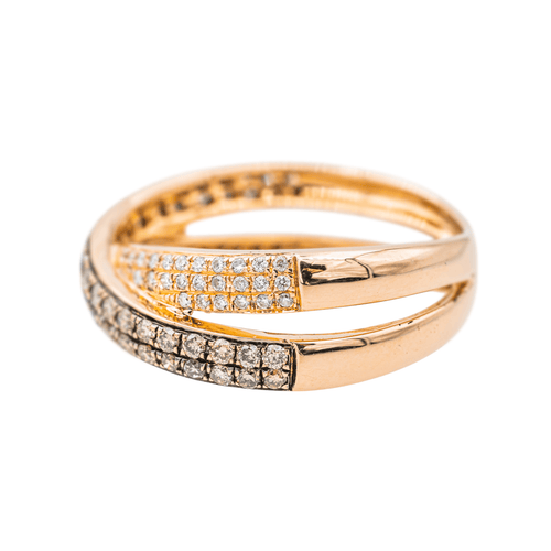 Bague 53 Bague en or rose 18 carats sertie de diamants 58 Facettes 3334104CN