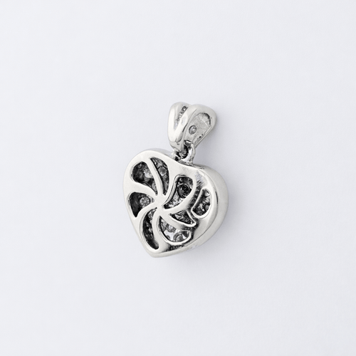 Pendentif Pendentif cœurs en or blanc 18 carats et diamants 58 Facettes 33375