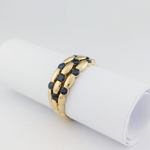 Bague 57 Bague en or jaune 18 carats et saphirs 58 Facettes 33376