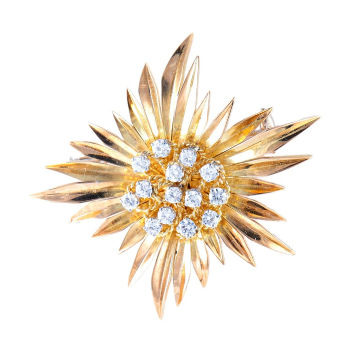 Broche Broche Fleur, Diamants & Or Jaune 58 Facettes DV0032-35