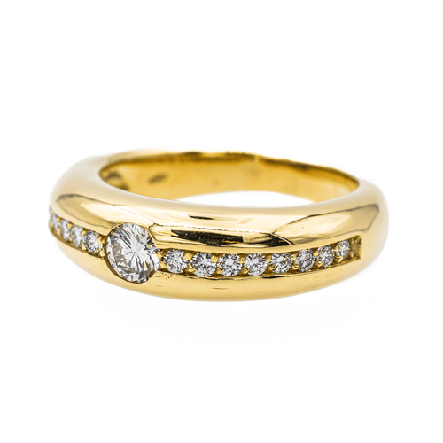 Bague 57 Bague en or jaune 18 carats sertie de 17 diamants 58 Facettes 3350980CN