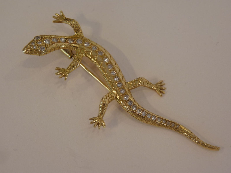 Broche Broche Lézard, Or Jaune & Diamant 58 Facettes DV0032-29