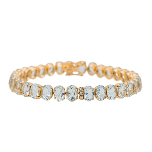 Bracelet Bracelet Or rose Aigue marine, Diamant 58 Facettes 3357370CN