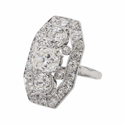 Bague 46 Bague Art déco Or blanc, Platine Diamant 58 Facettes 3358945CN