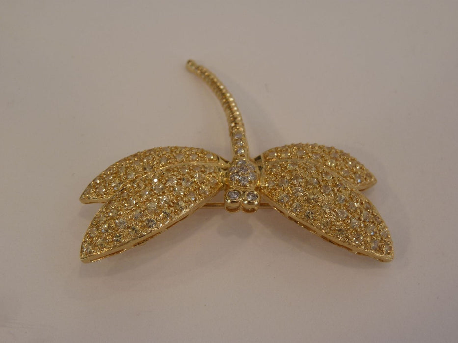 Broche Broche Pendentif Libellule, Or Jaune & Diamants 58 Facettes DV0032-27