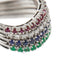 Bague Bague Riviera ondulée en or blanc 18 ct avec diamants, rubis, saphirs et émeraudes 58 Facettes 33645
