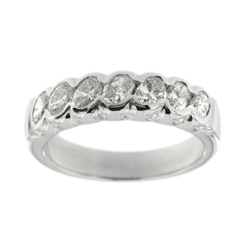 Bague Bague Riviera - Or blanc 18 ct et diamants ovales 1,19 ct 58 Facettes 33658