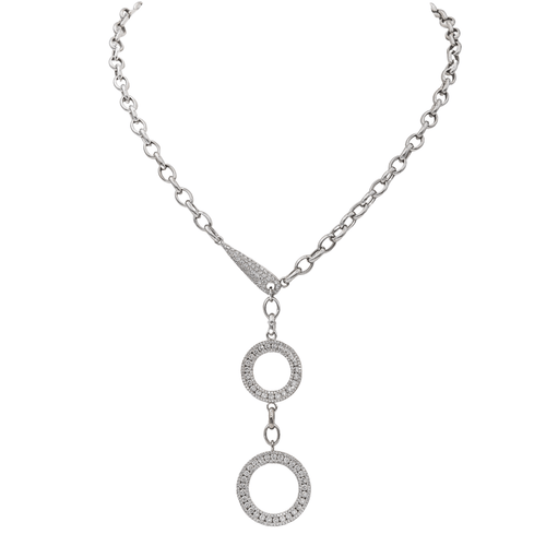 Collier Collier en or blanc 18 carats serti de diamants 58 Facettes 3367681CN