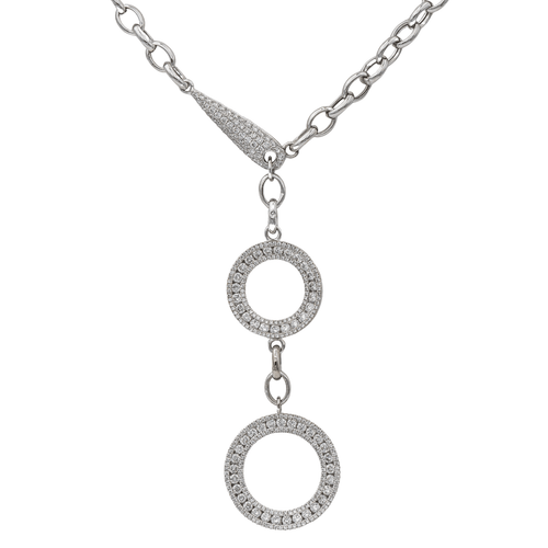 Collier Collier en or blanc 18 carats serti de diamants 58 Facettes 3367681CN