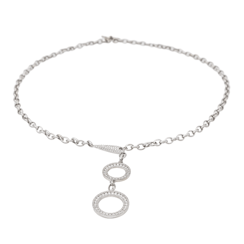 Collier Collier en or blanc 18 carats serti de diamants 58 Facettes 3367681CN