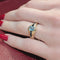 Bague 54 Bague en or jaune 18 carats avec aigue-marine et saphirs 58 Facettes 33702