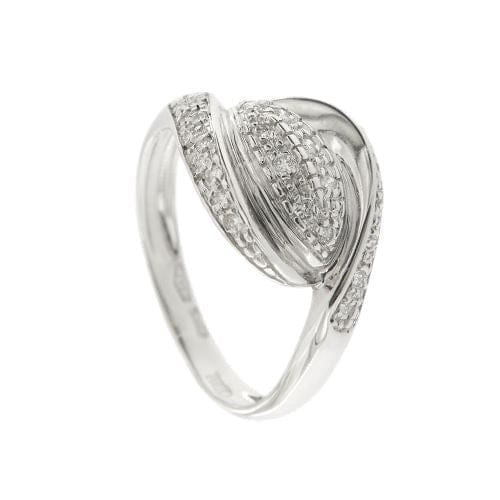 Bague Yukiko - Bague bandeau en or blanc 18 carats et diamants 58 Facettes 33708