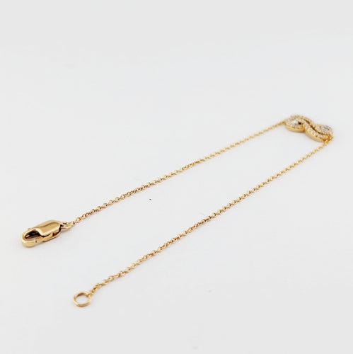 Bracelet Bracelet infini en or jaune 18 carats et diamants 58 Facettes 33744
