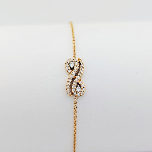 Bracelet Bracelet infini en or jaune 18 carats et diamants 58 Facettes 33744