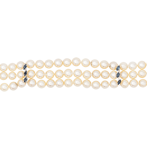 Bracelet Bracelet Perles Or blanc Perle, Saphir 58 Facettes 3376723CN