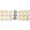 Bracelet Bracelet trois rangs de perles de culture en or blanc 18 carats, saphirs 58 Facettes 3376723CN