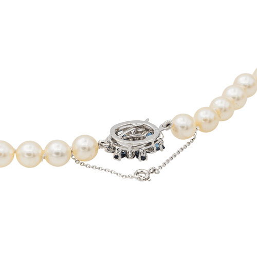 Collier Collier Perle Or blanc Perle, Saphir 58 Facettes 3376725CN