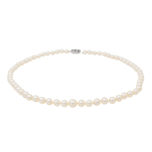 Collier Collier de perles de culture en or blanc 18 carats et saphirs 58 Facettes 3376725CN