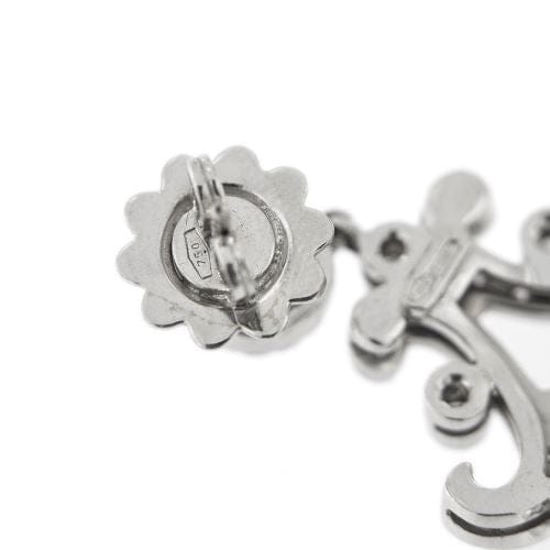 Boucles d'oreilles Boucles d’oreilles pendantes chandelier en or blanc 18 kt et diamants 58 Facettes 33777O