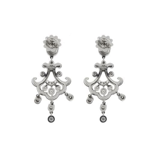 Boucles d'oreilles Boucles d’oreilles pendantes chandelier en or blanc 18 kt et diamants 58 Facettes 33777O