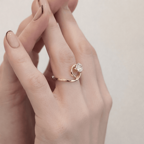 Bague 53 Bague solitaire en or jaune 18 carats avec diamant 1,42 ct 58 Facettes 33781