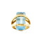 Bague Bague en or jaune 18 carats avec topaze rectangulaire 12 ct 58 Facettes 33849