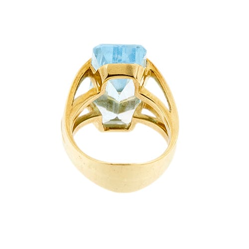 Bague Bague en or jaune 18 carats avec topaze rectangulaire 12 ct 58 Facettes 33849