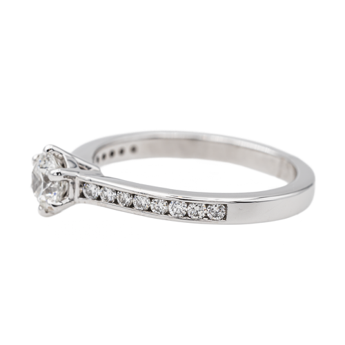 Bague 51 Bague solitaire en or blanc 18 carats avec diamants 58 Facettes 3384912CN