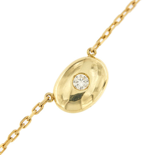 Collier Collier - Motif ovale en or jaune 18 ct et diamants 0,20 ct 58 Facettes 33882