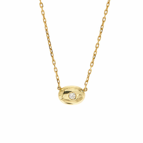 Collier Collier - Motif ovale en or jaune 18 ct et diamants 0,20 ct 58 Facettes 33882