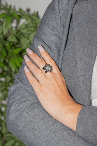 Bague 54 Bague étoile en or blanc 18 carats avec diamants 58 Facettes 3389098CN