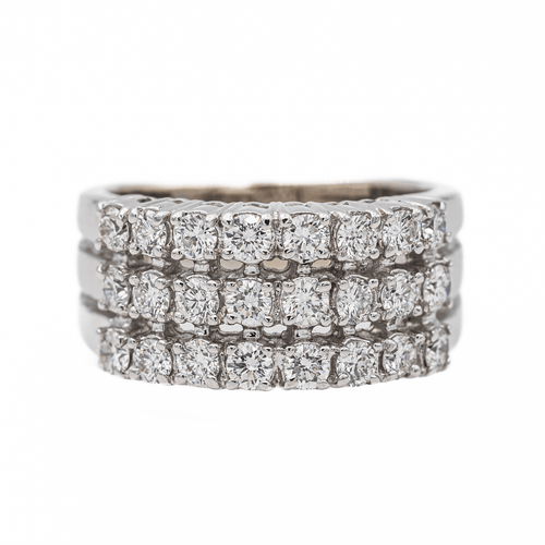 Bague 52.5 Bague demi-alliance en or blanc 18 carats et diamants 58 Facettes 3389099CN